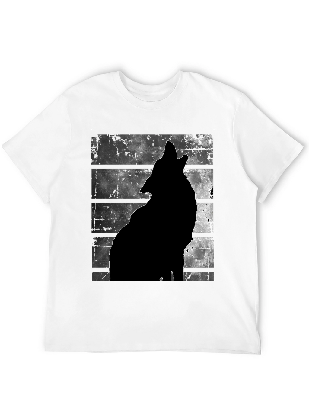 Wolf Silhouette Graphic Print T-Shirt