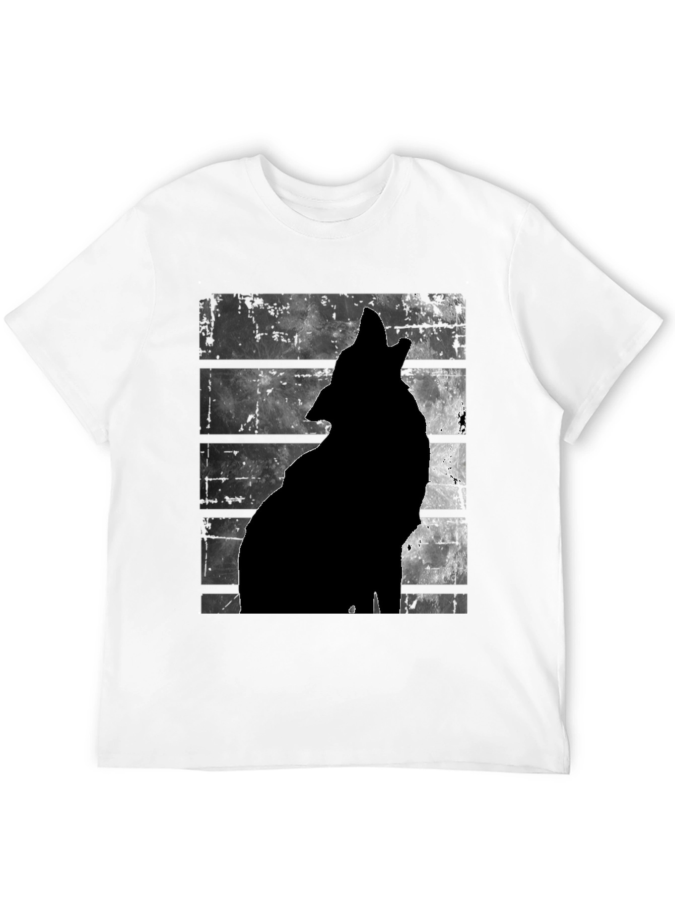 Wolf Silhouette Graphic Print T-Shirt