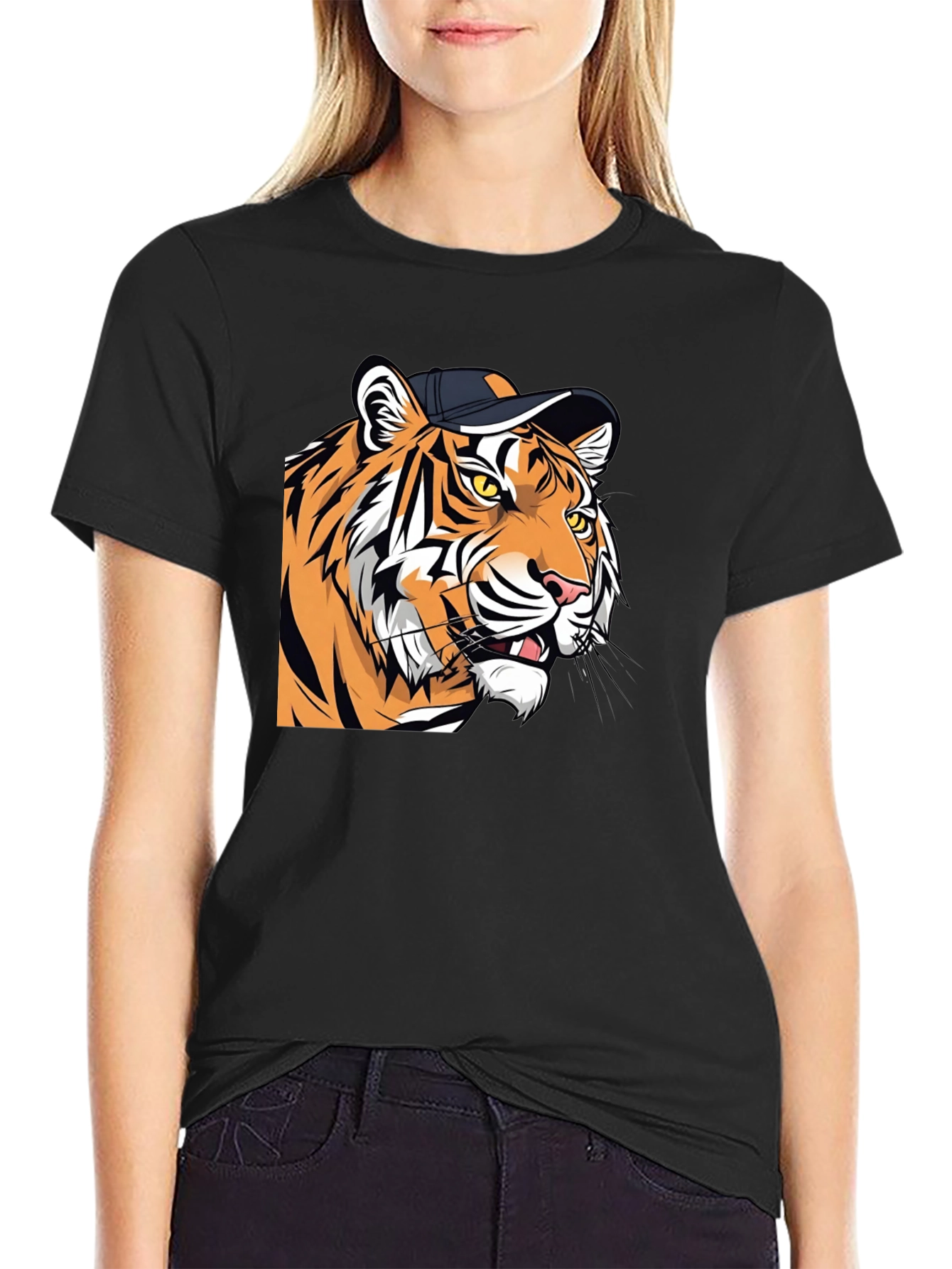 Cool Tiger Graphic Tee - Black