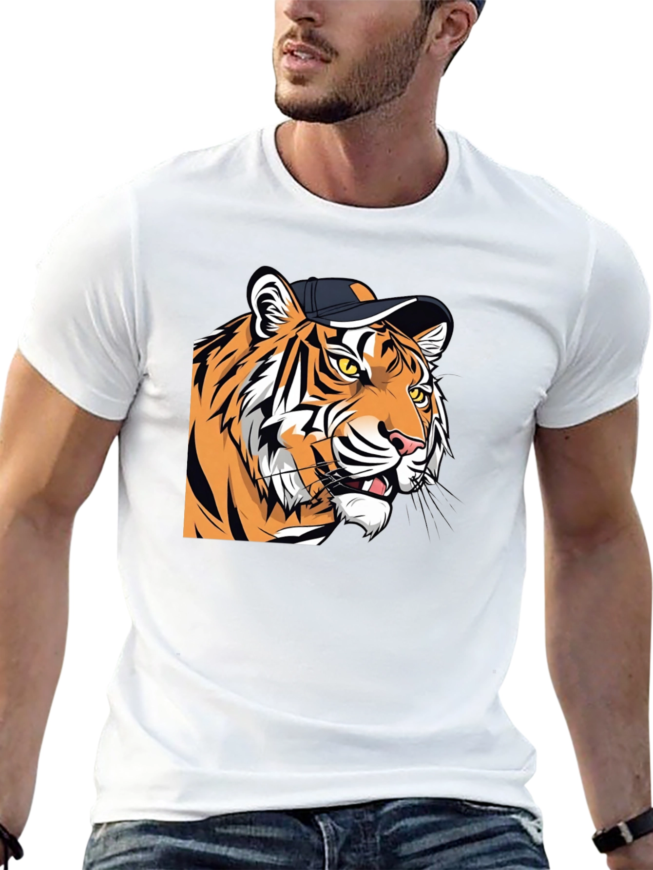 Cool Tiger Graphic Tee - Black