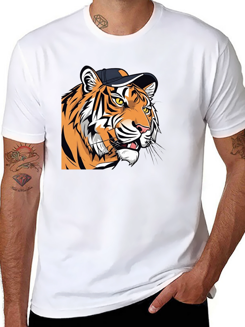 Cool Tiger Graphic Tee - Black