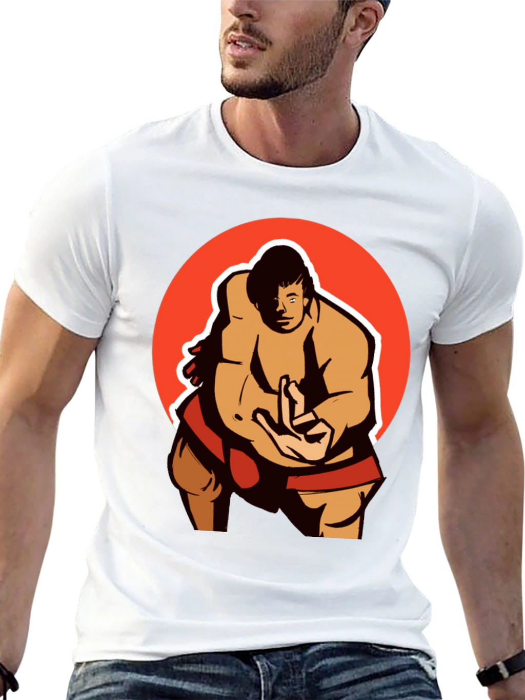 Sumo Wrestler Graphic Tee - Martial Arts Shirt