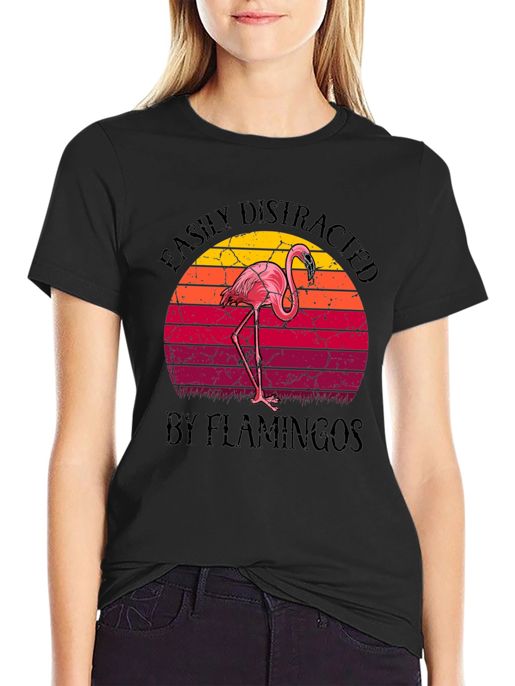 Easily Distracted by Flamingos Graphic Tee