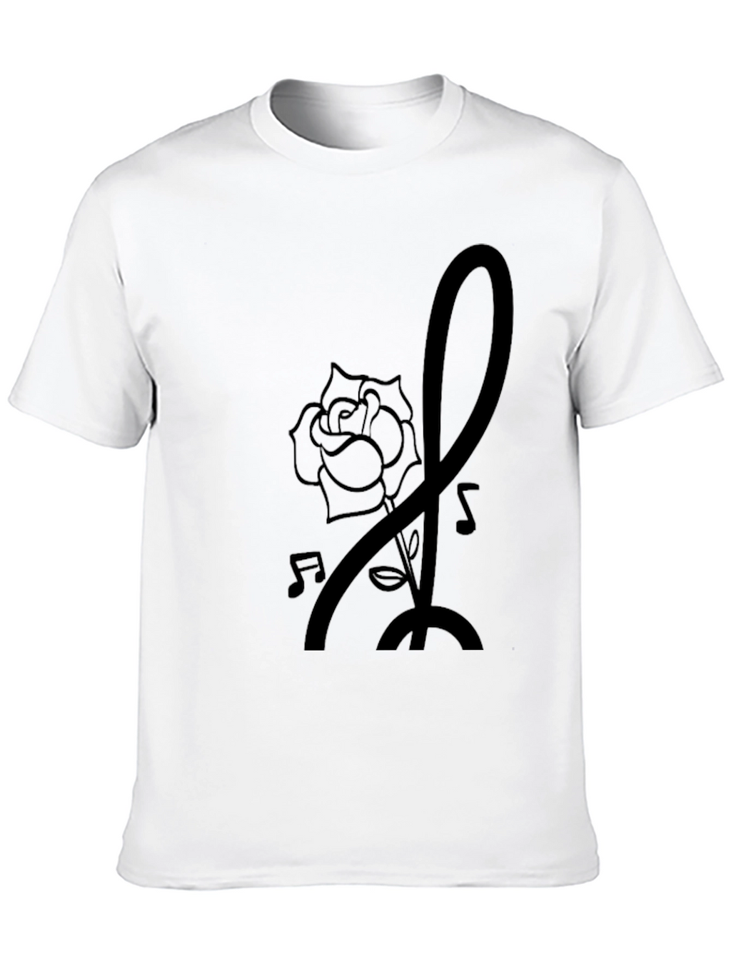 Rose Music Note Graphic Tee