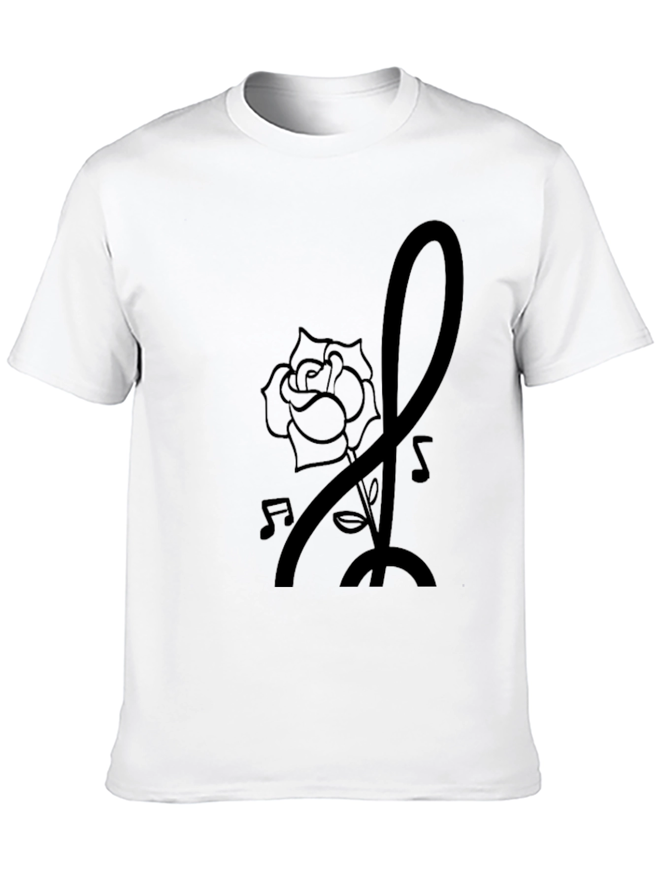 Rose Music Note Graphic Tee
