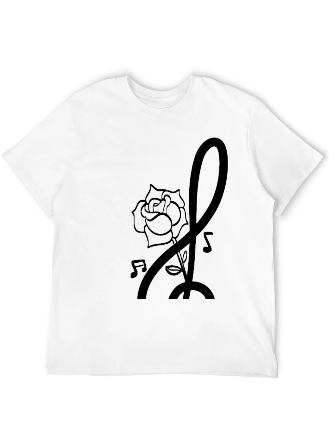 Rose Music Note Graphic Tee