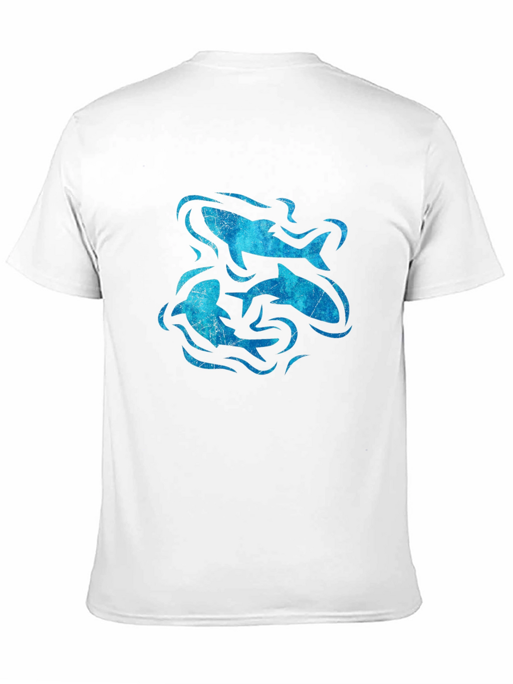 Ocean Swirl Fish Graphic Black T-Shirt