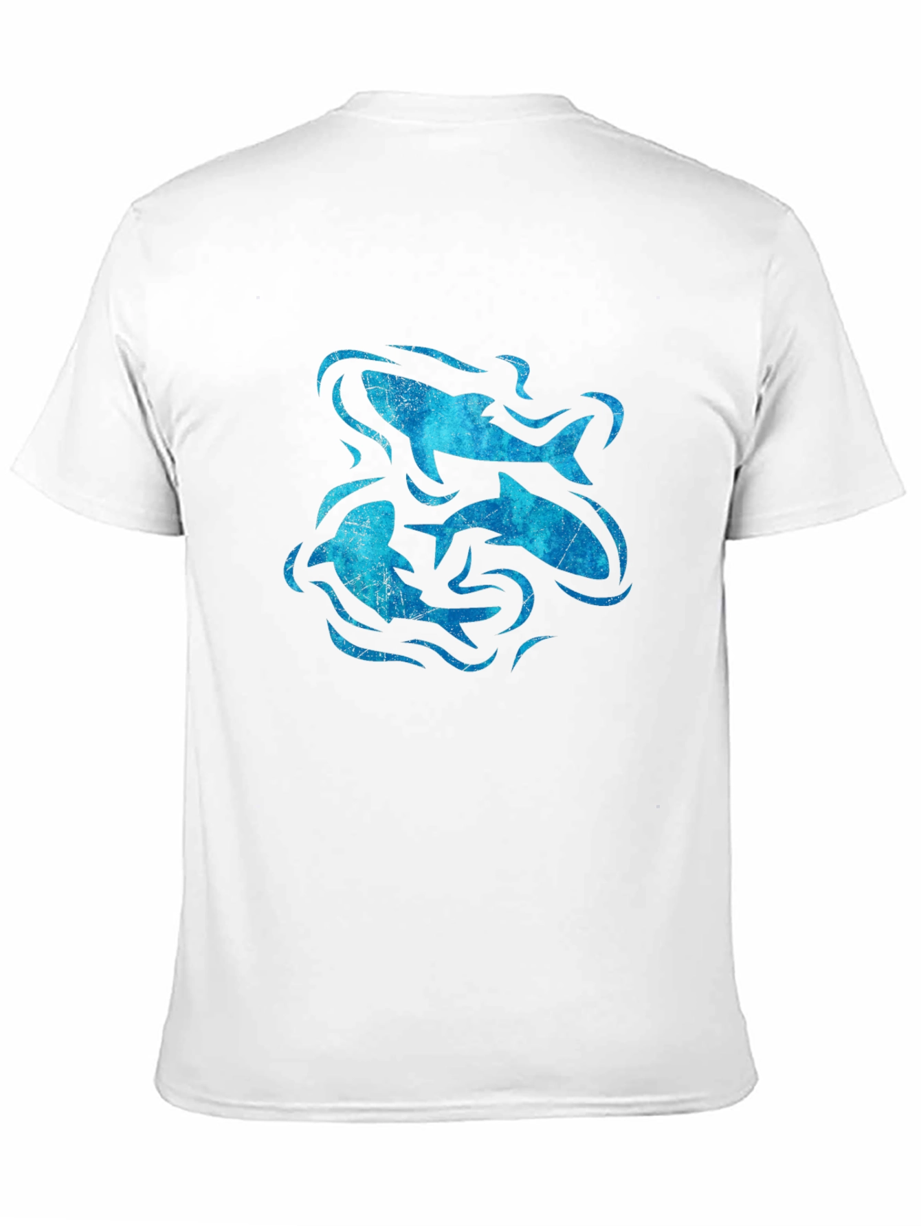 Ocean Swirl Fish Graphic Black T-Shirt