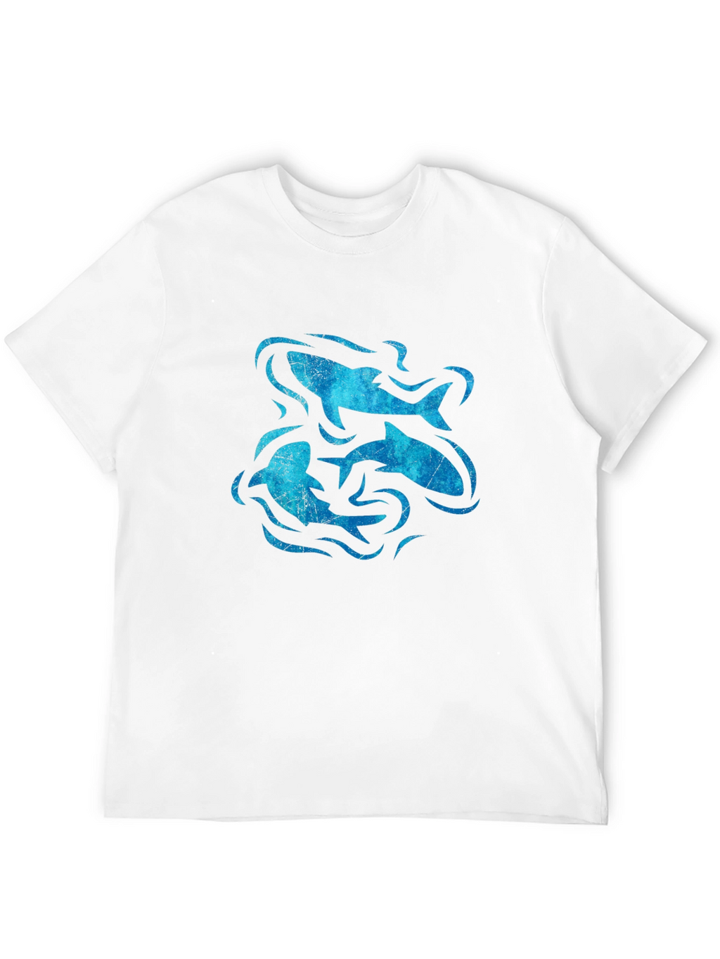 Ocean Swirl Fish Graphic Black T-Shirt