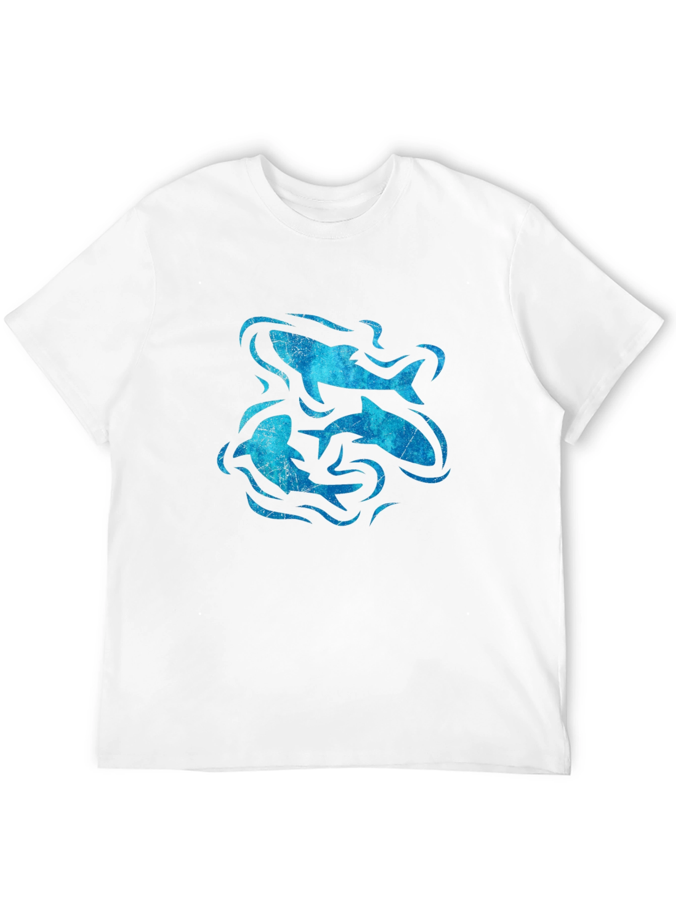 Ocean Swirl Fish Graphic Black T-Shirt