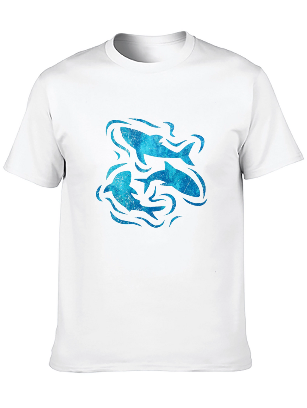 Ocean Swirl Fish Graphic Black T-Shirt