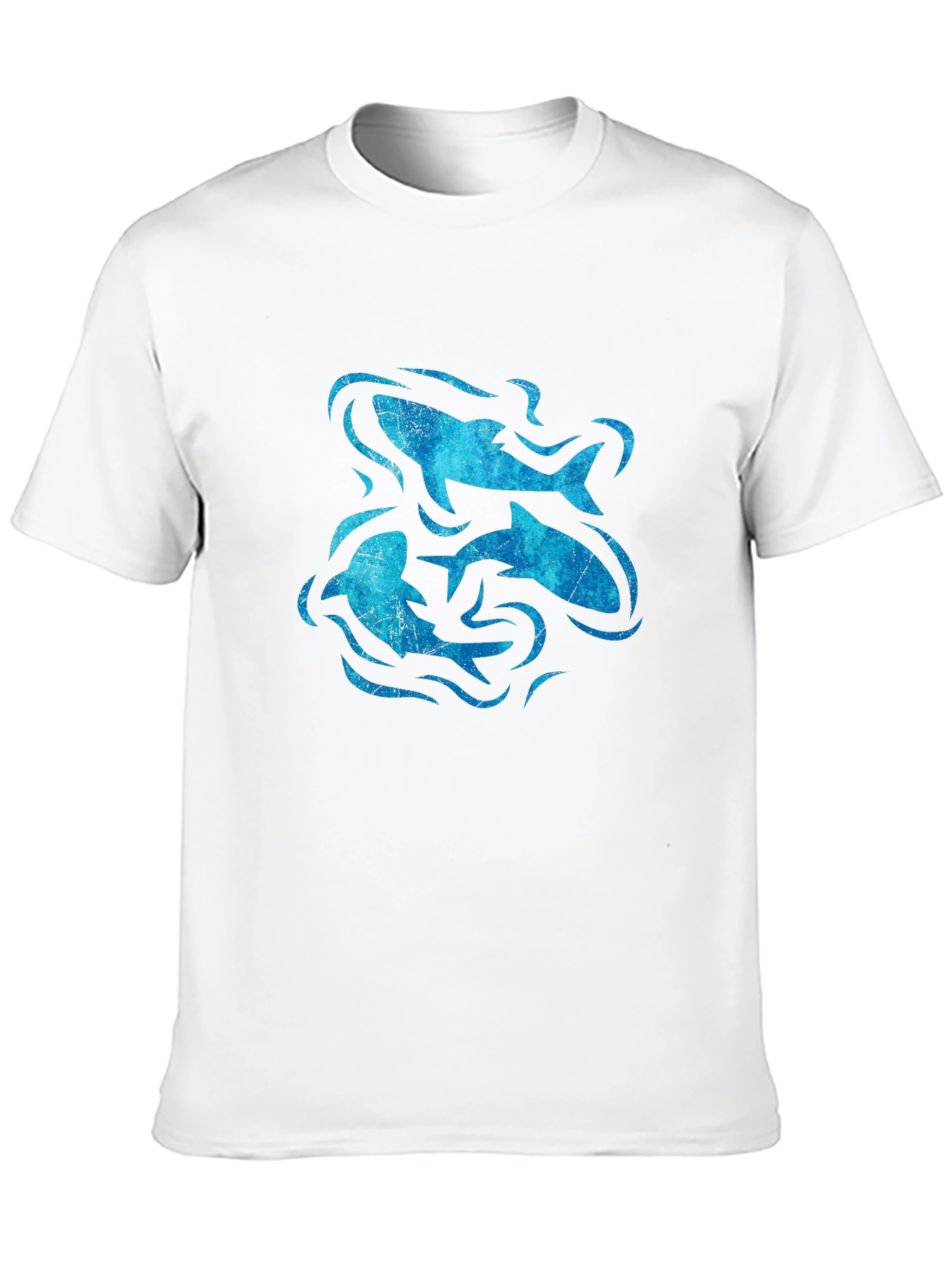 Ocean Swirl Fish Graphic Black T-Shirt