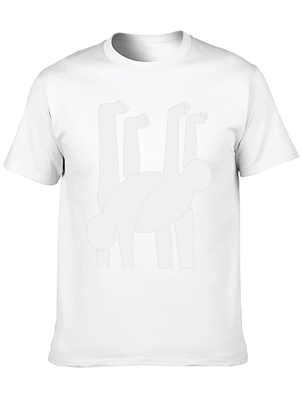 Abstract Human Figure Graphic Tee - Black Cotton Blend
