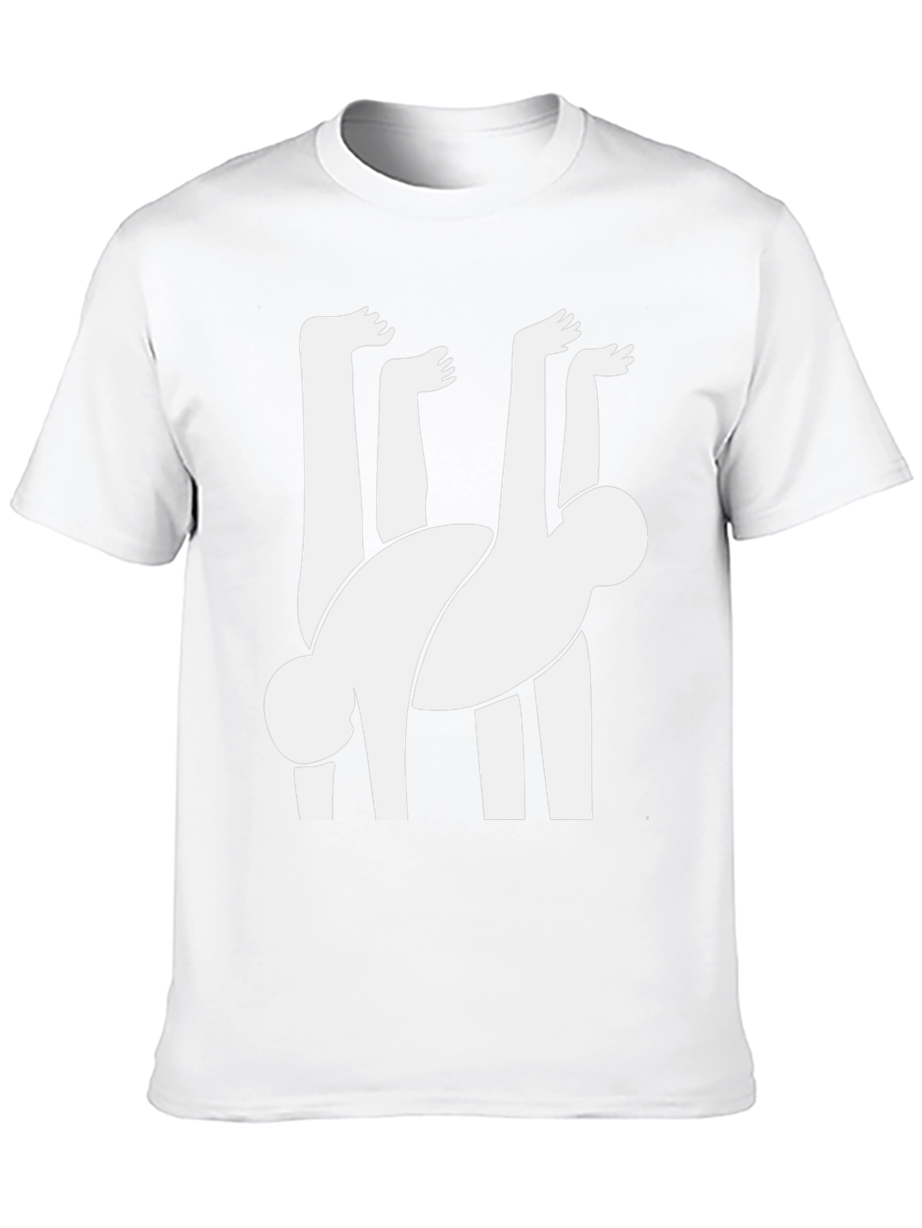 Abstract Human Figure Graphic Tee - Black Cotton Blend