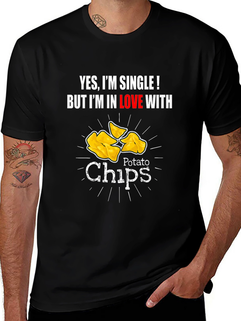 Single and Loving Chips T-Shirt