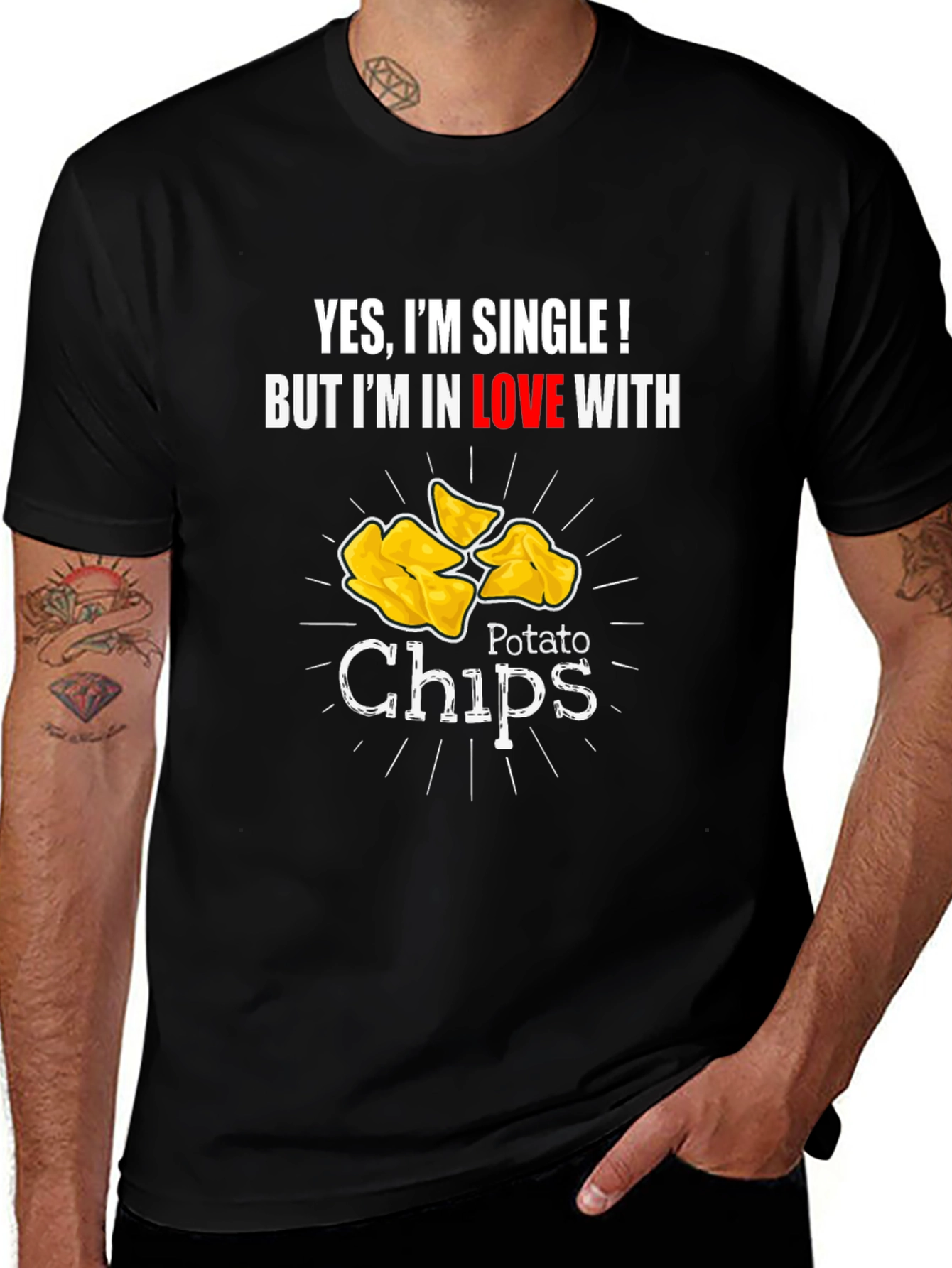 Single and Loving Chips T-Shirt