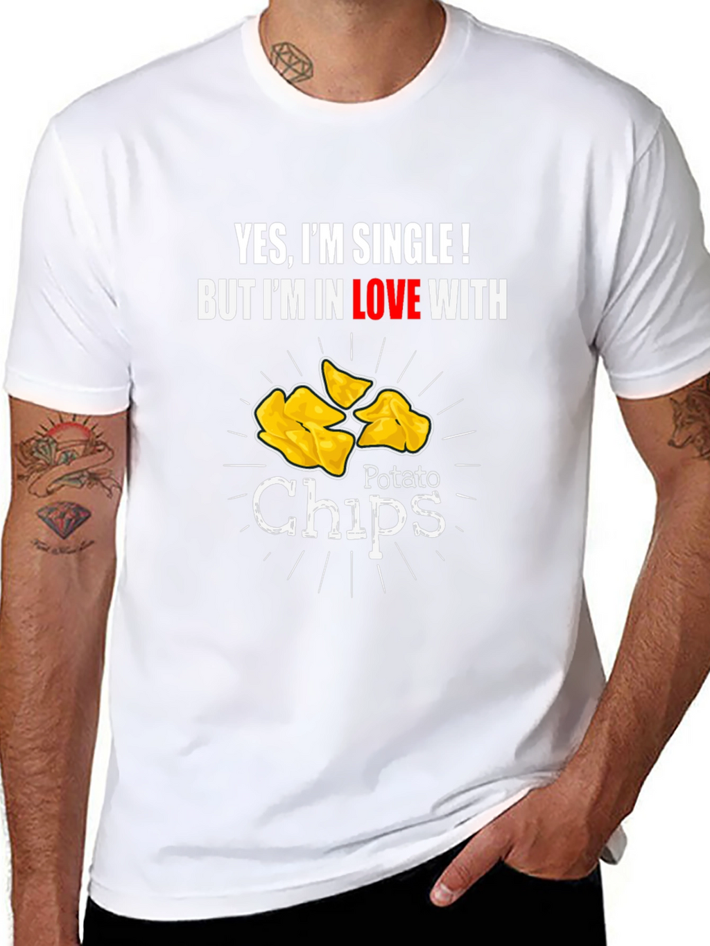 Single and Loving Chips T-Shirt