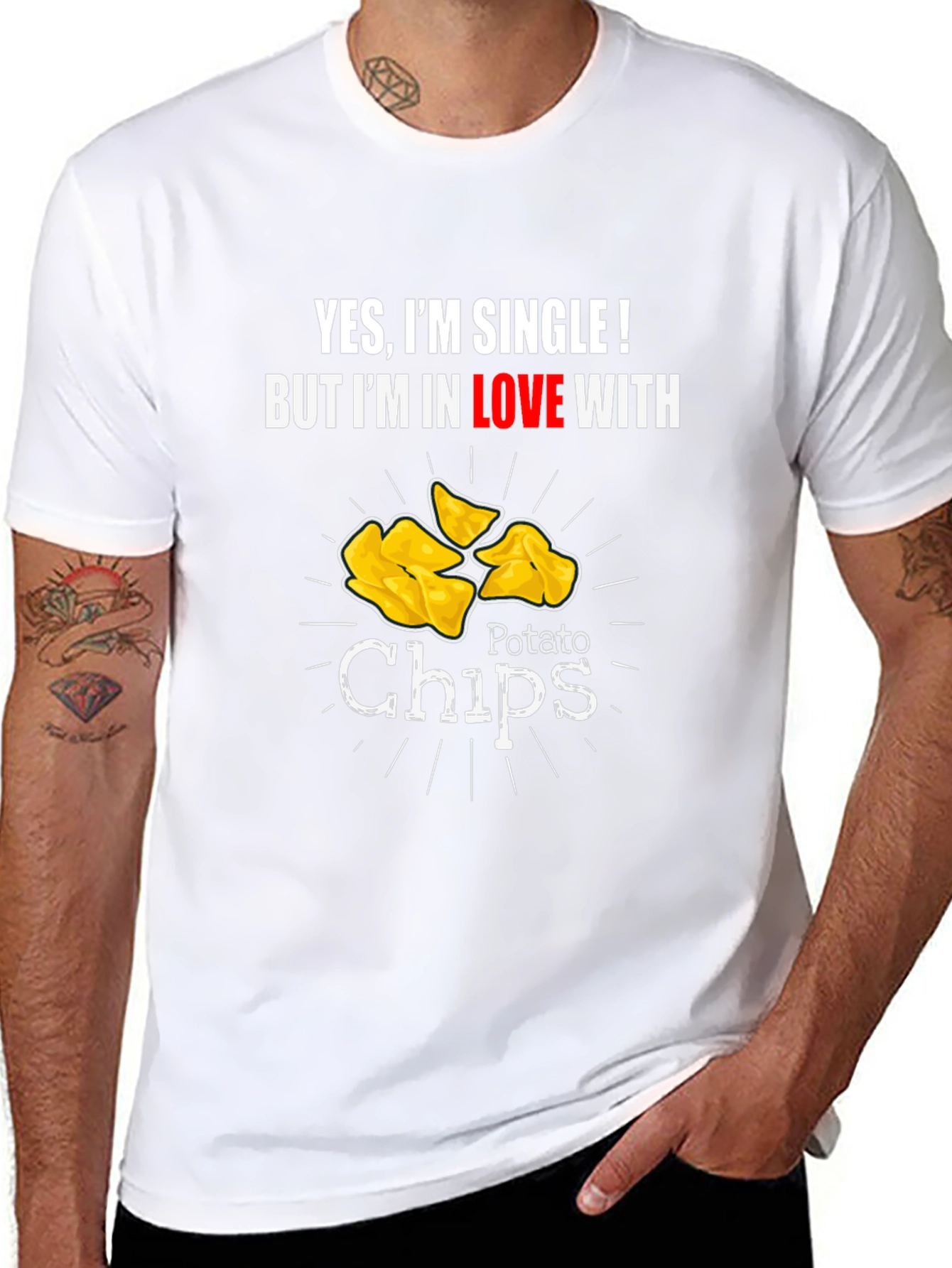Single and Loving Chips T-Shirt