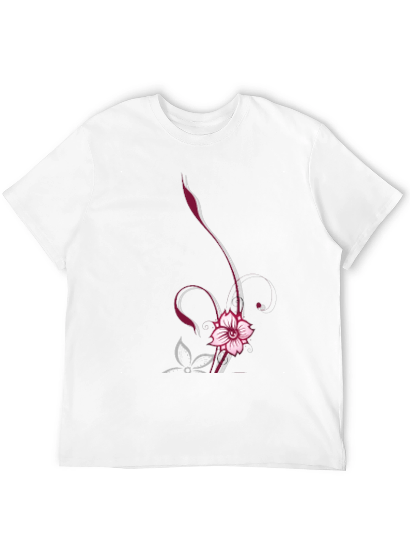 Floral Vine Graphic Black Tee