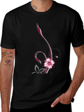 Floral Vine Graphic Black Tee