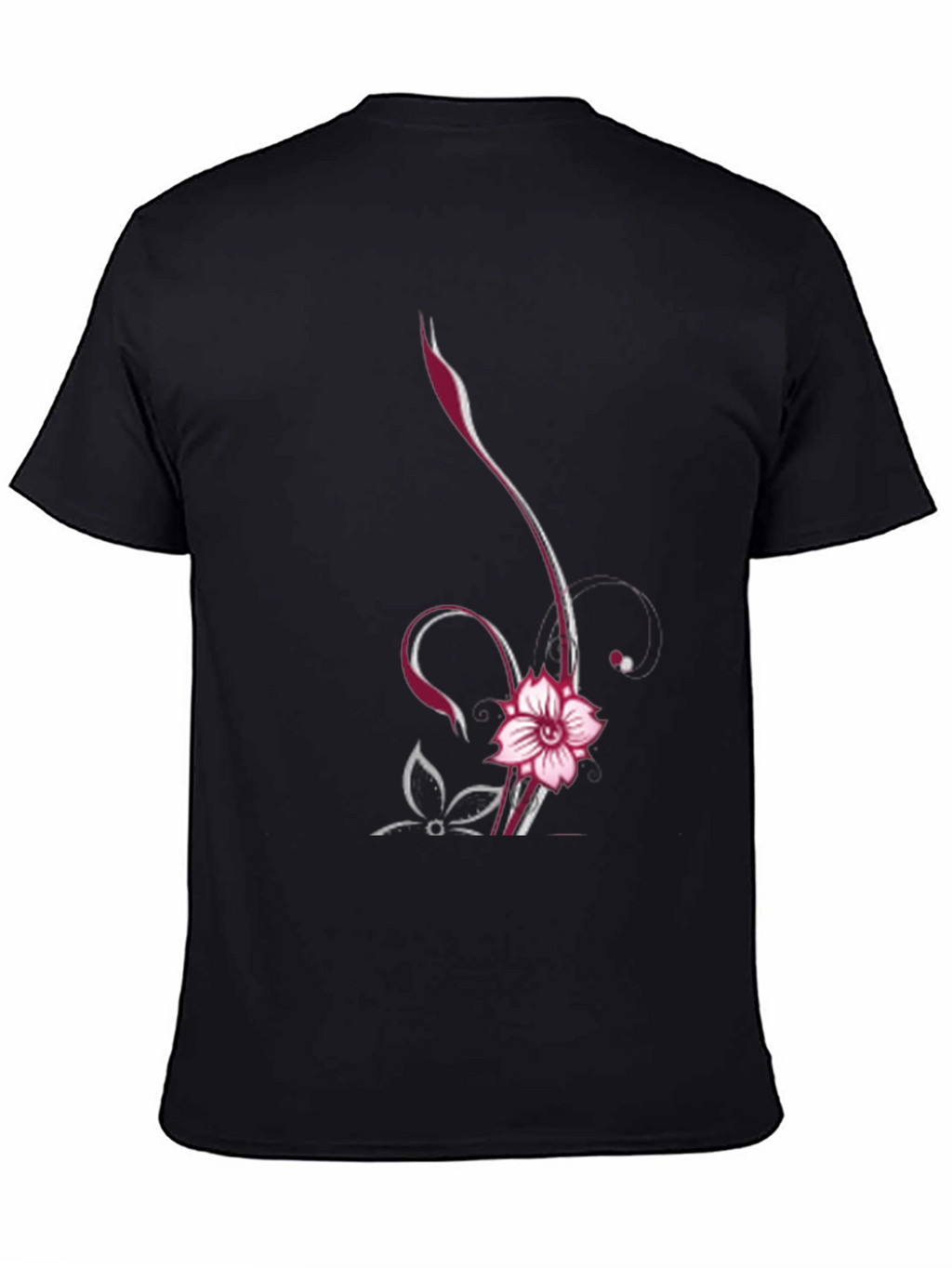 Floral Vine Graphic Black Tee