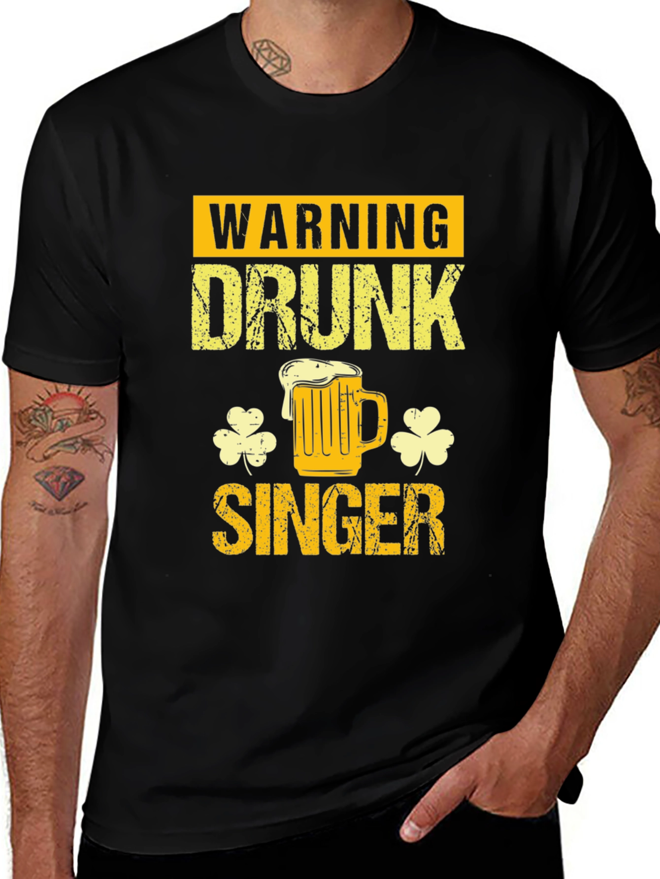 Warning Drunk Singer Graphic T-Shirt
