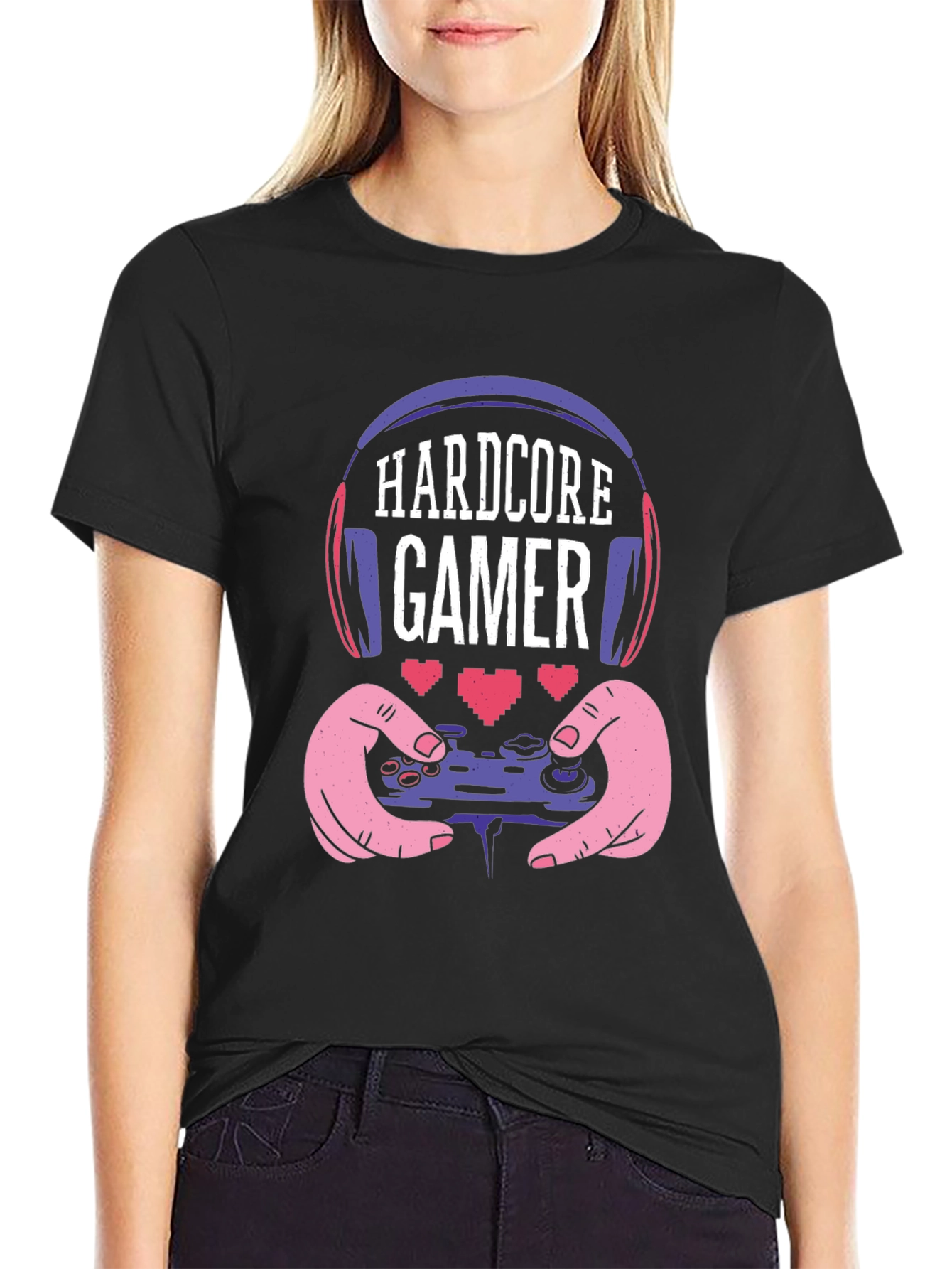 Hardcore Gamer T-Shirt - Gaming Headset and Controller Design