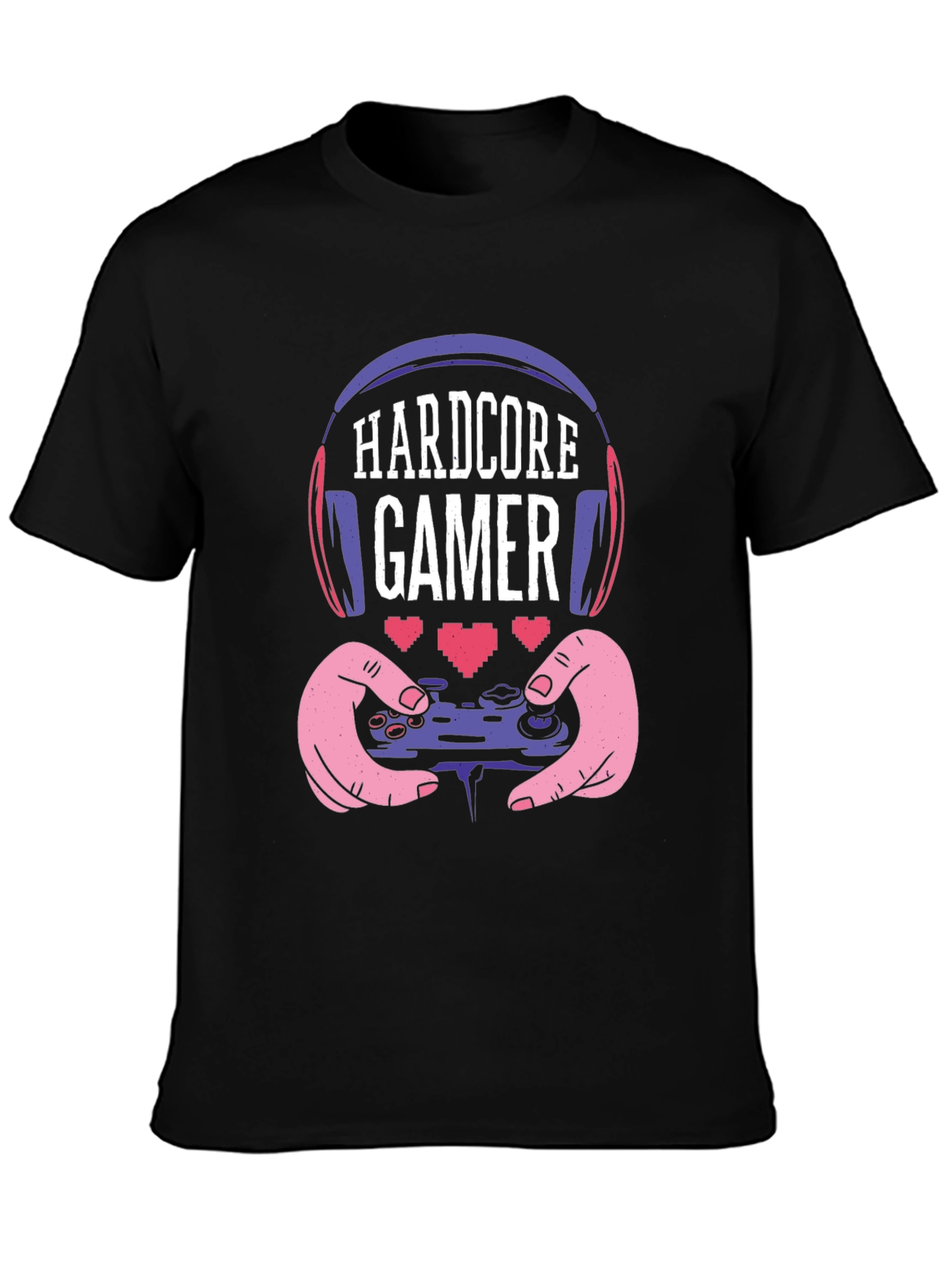 Hardcore Gamer T-Shirt - Gaming Headset and Controller Design