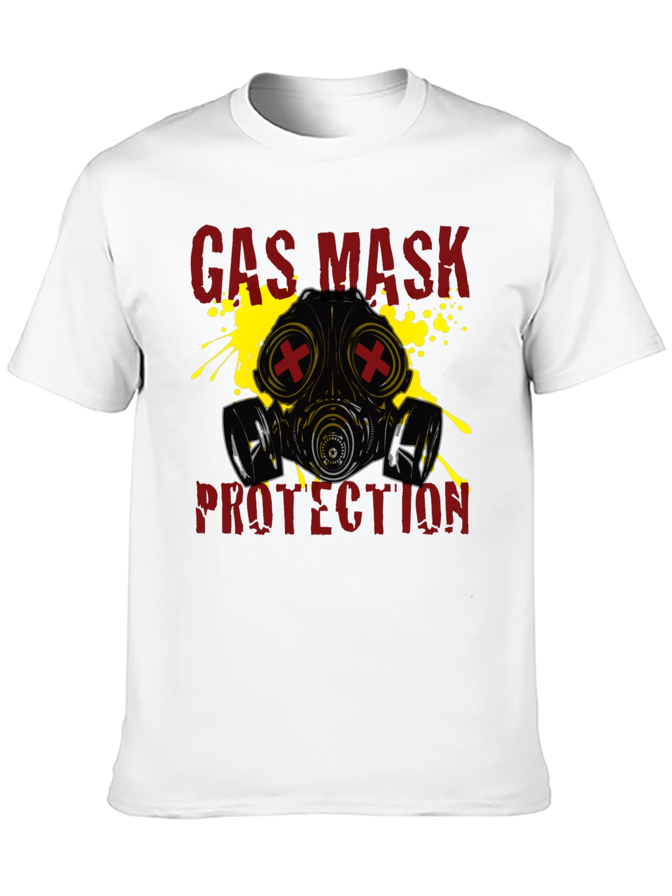 Gas Mask Protection Graphic T-Shirt - Black
