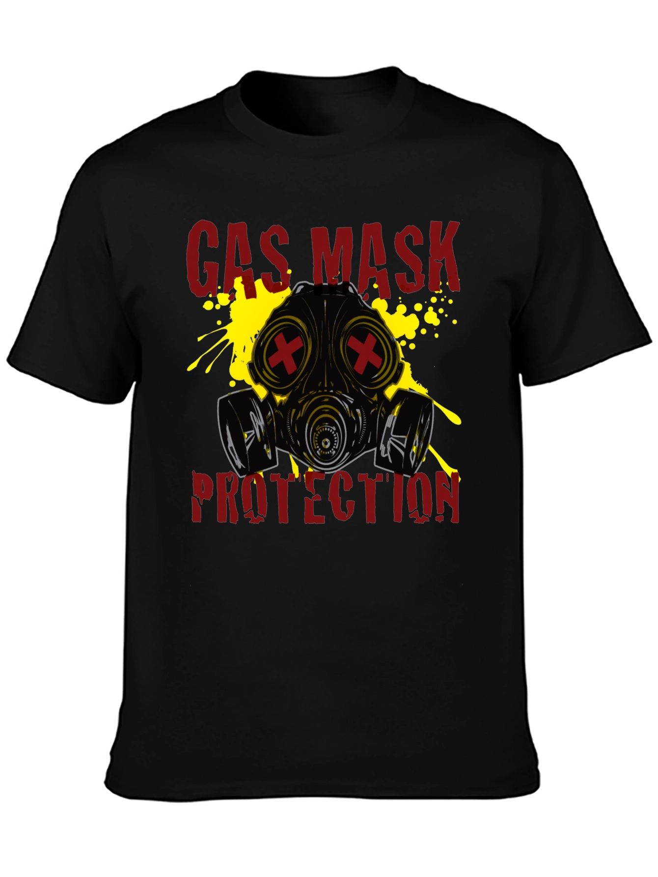 Gas Mask Protection Graphic T-Shirt - Black