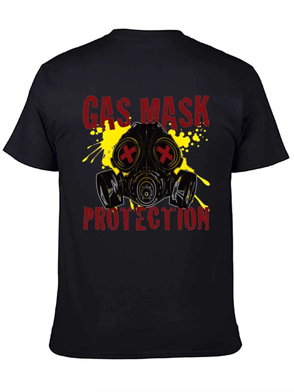 Gas Mask Protection Graphic T-Shirt - Black