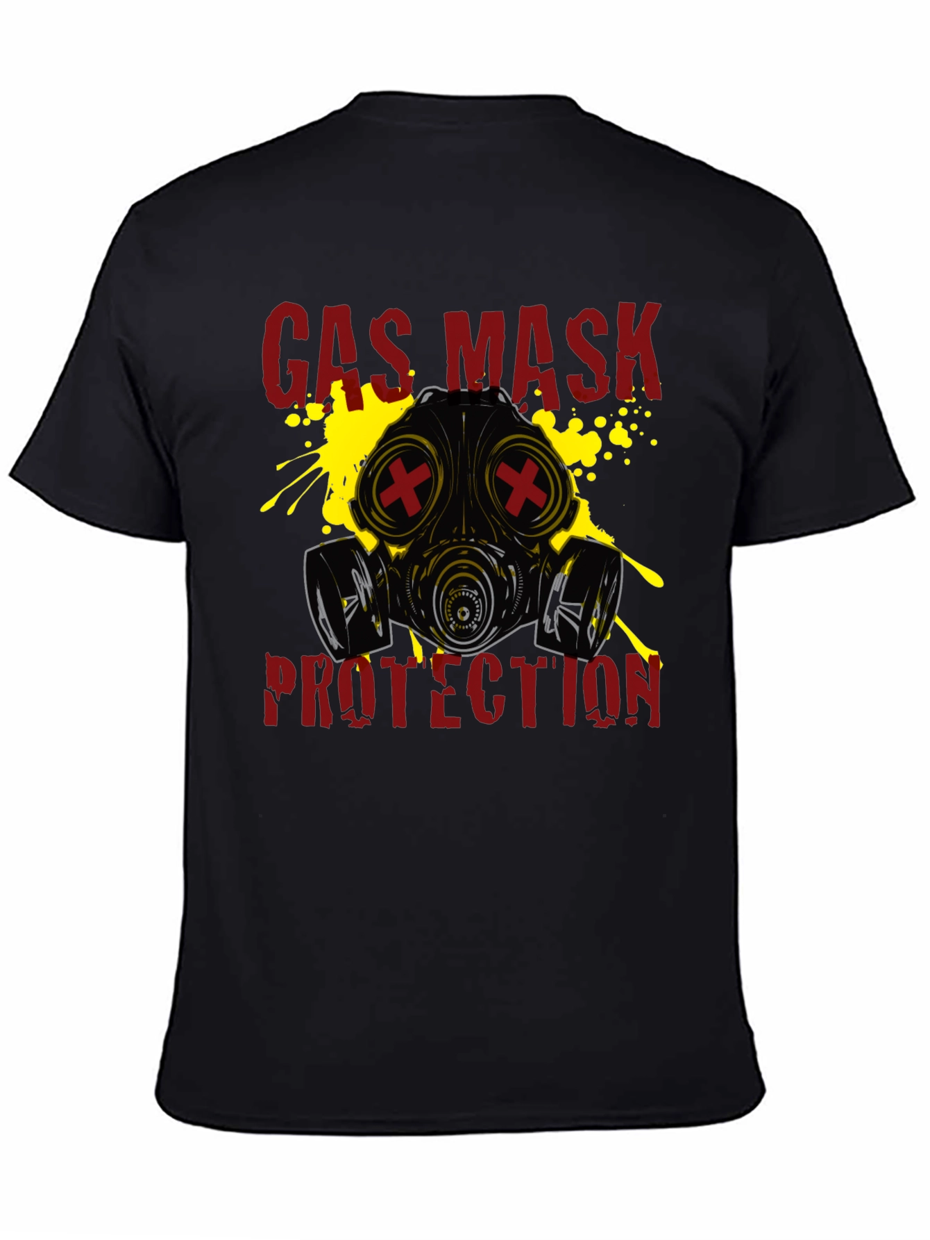 Gas Mask Protection Graphic T-Shirt - Black