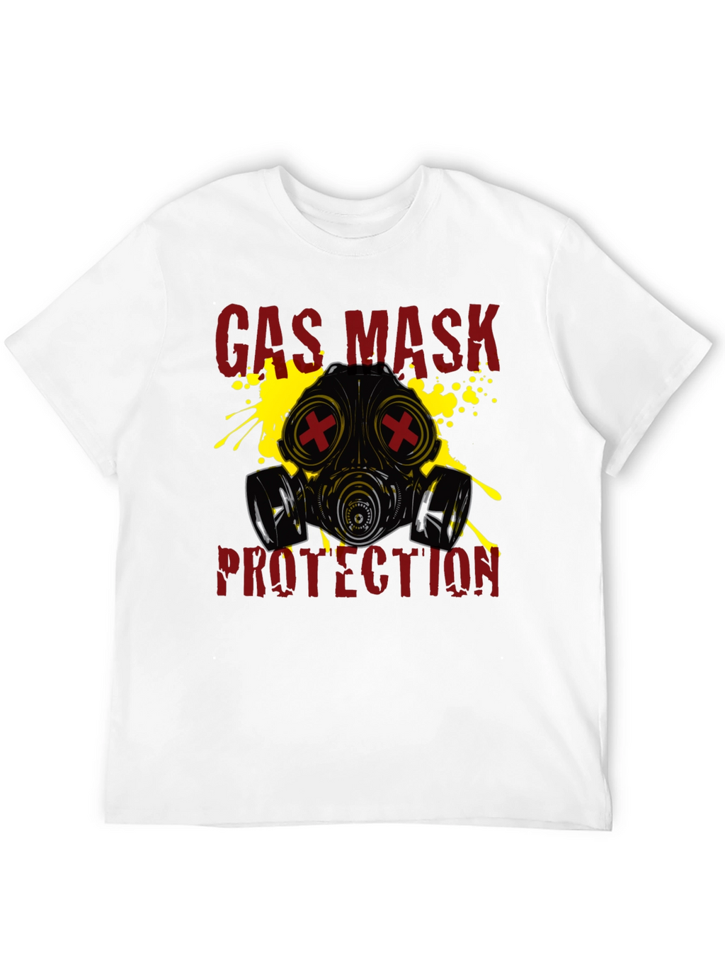 Gas Mask Protection Graphic T-Shirt - Black