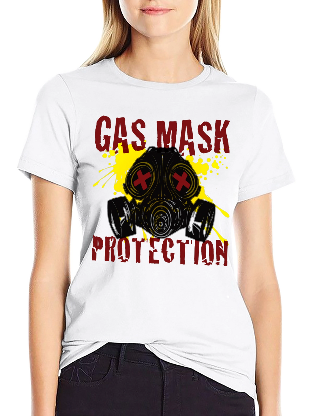 Gas Mask Protection Graphic T-Shirt - Black
