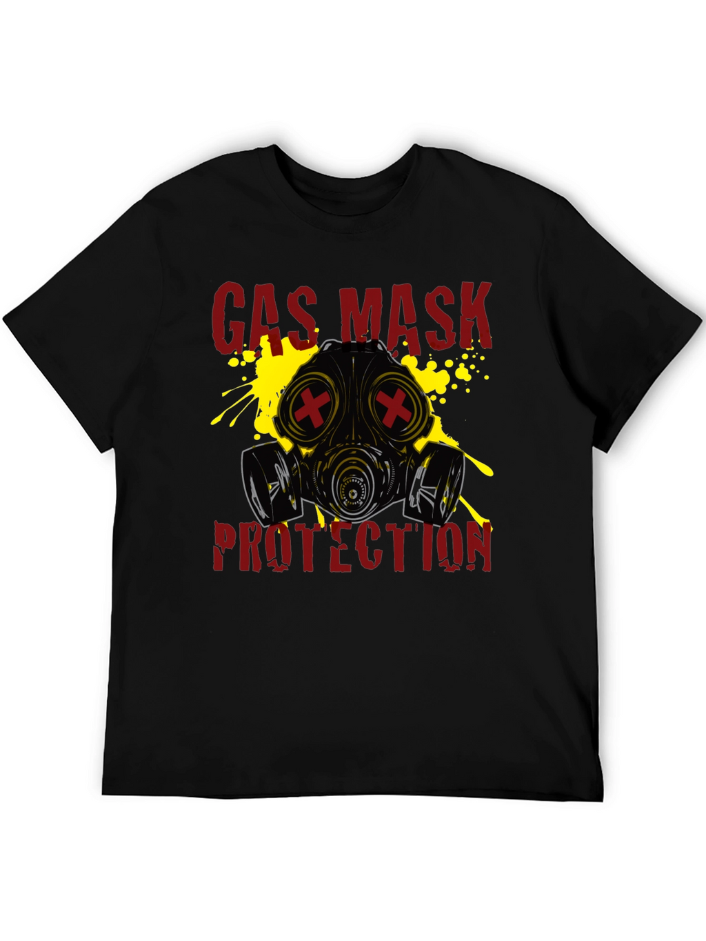 Gas Mask Protection Graphic T-Shirt - Black