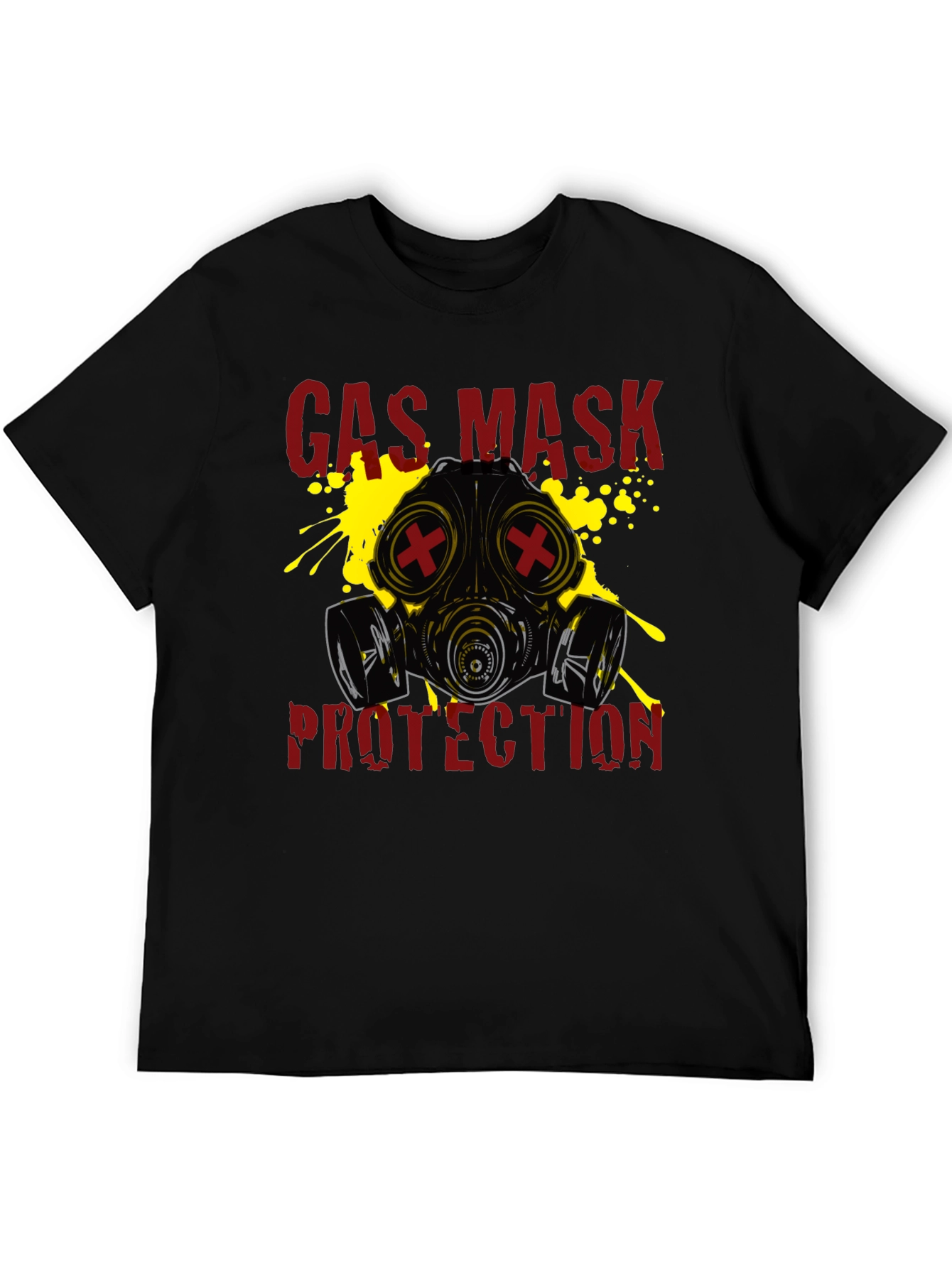 Gas Mask Protection Graphic T-Shirt - Black