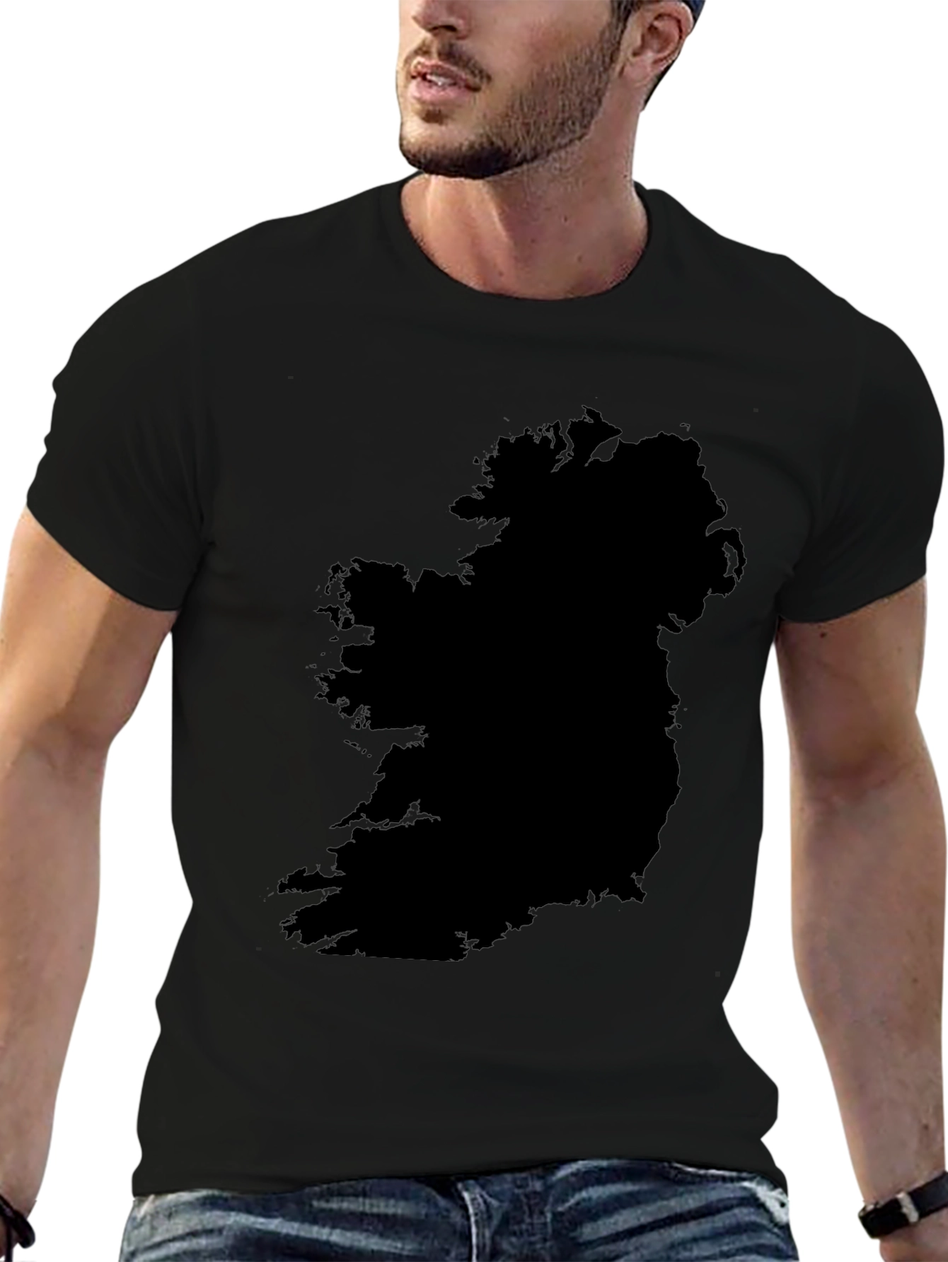 Ireland Map Graphic T-Shirt - Black