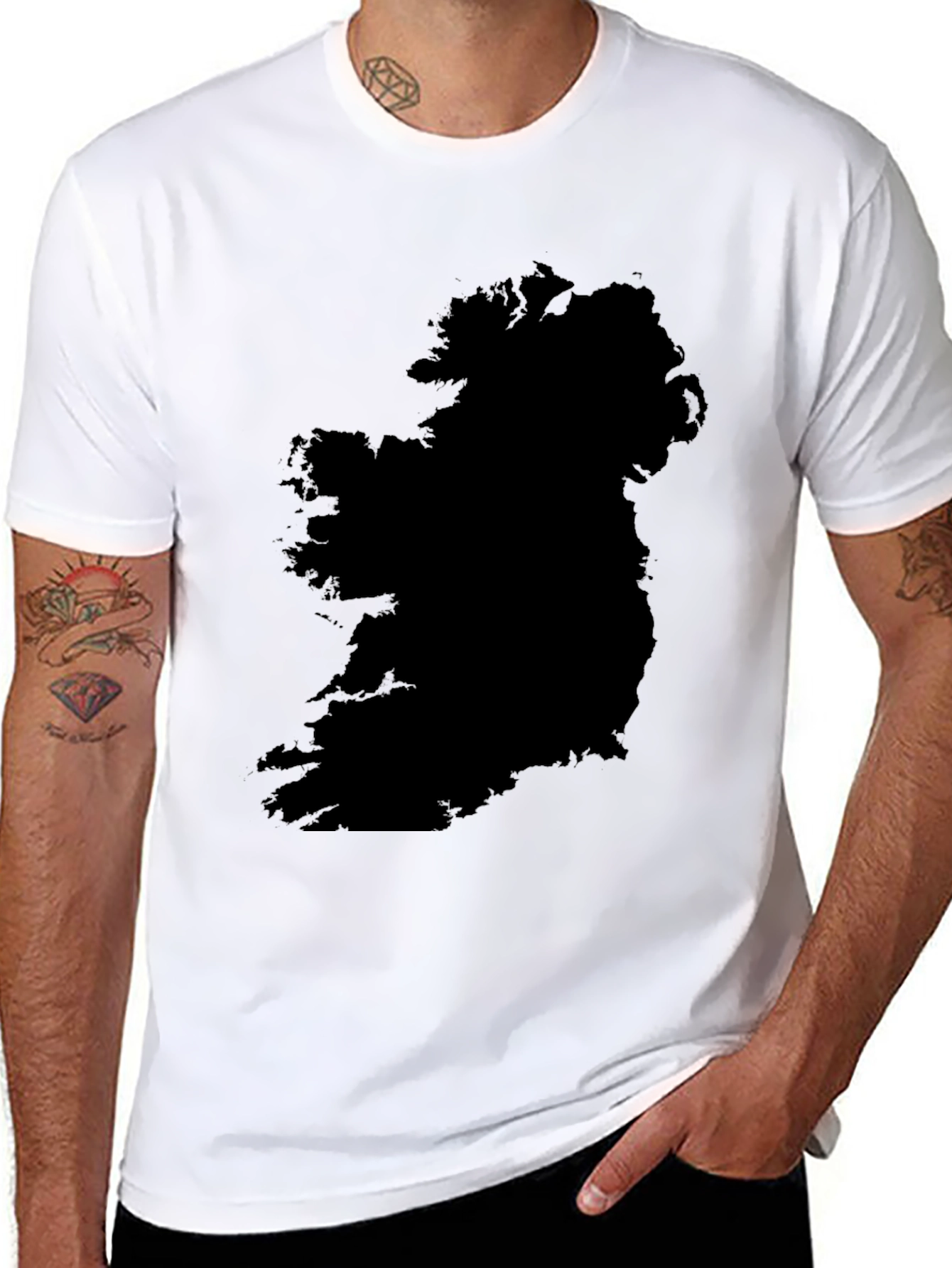 Ireland Map Graphic T-Shirt - Black