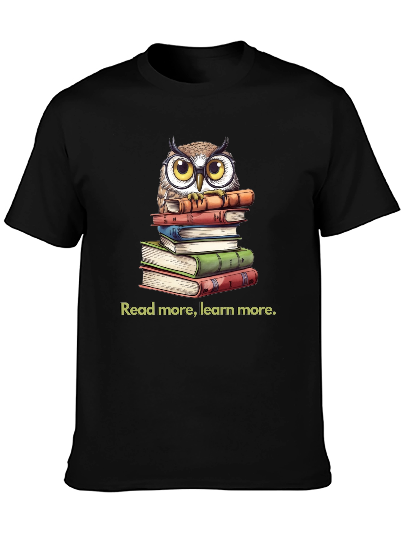 Owl on Books T-Shirt: Read More Learn More