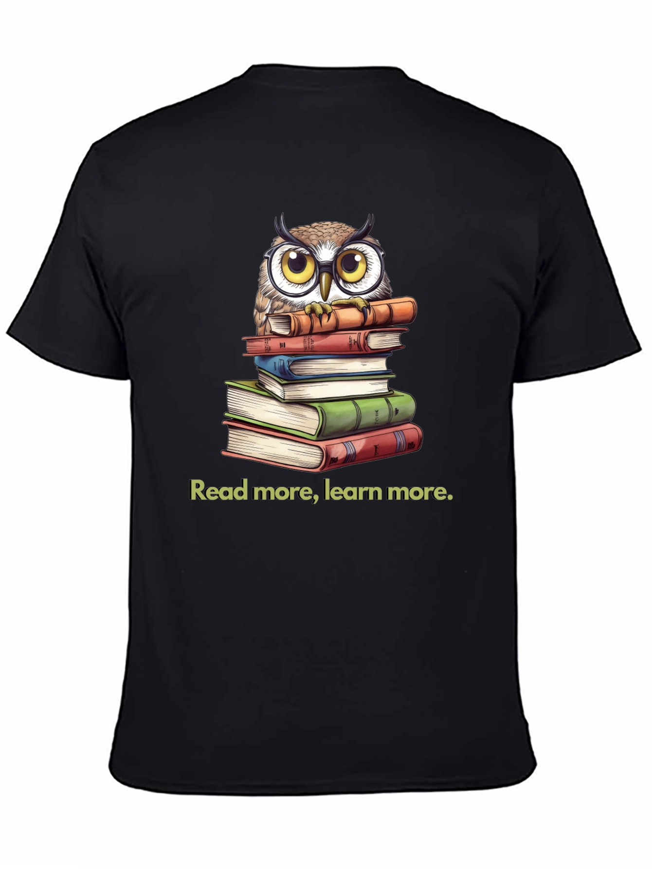 Owl on Books T-Shirt: Read More Learn More