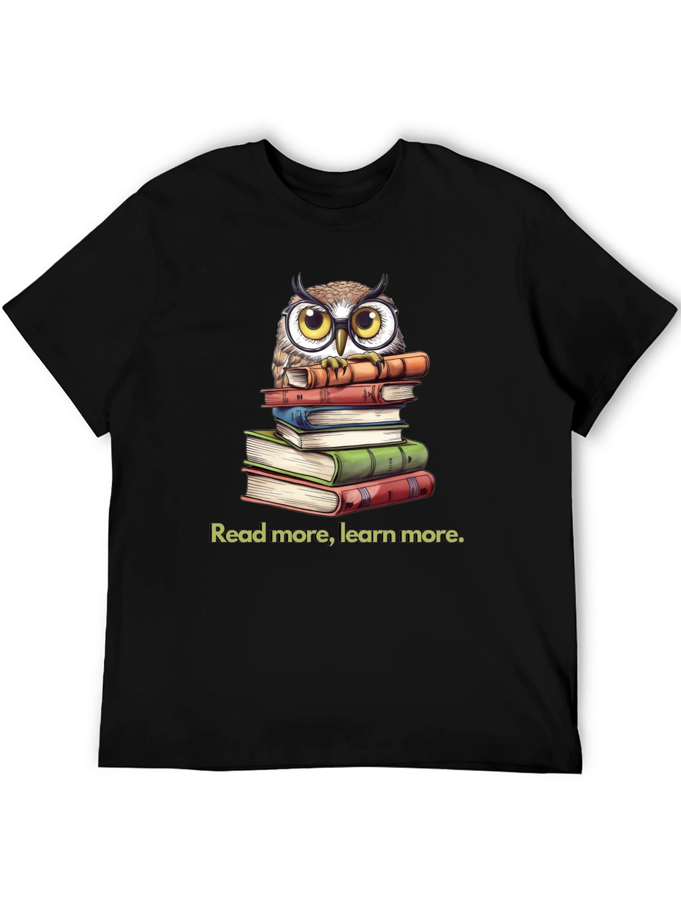 Owl on Books T-Shirt: Read More Learn More