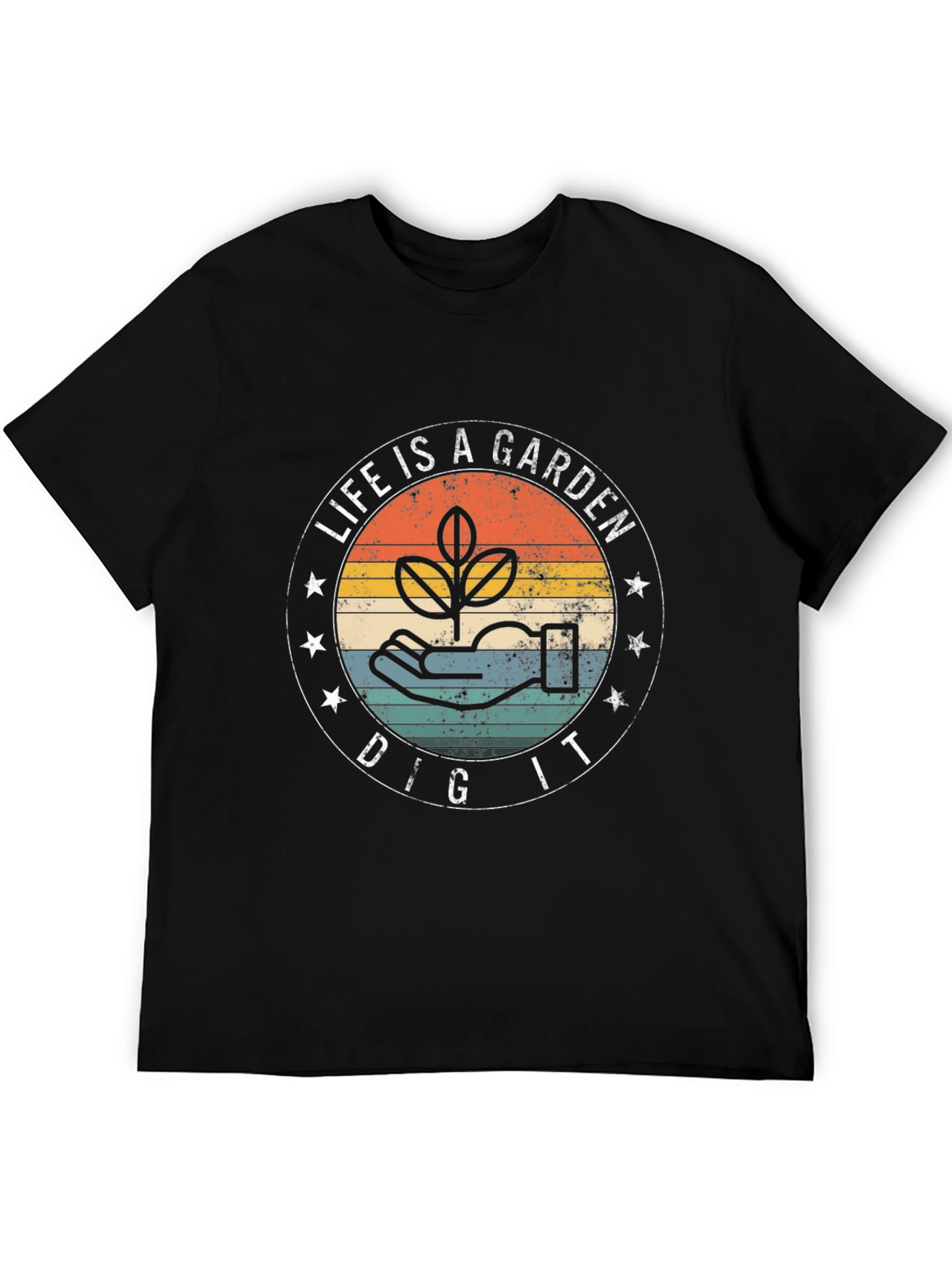 Life is a Garden Black Graphic T-Shirt