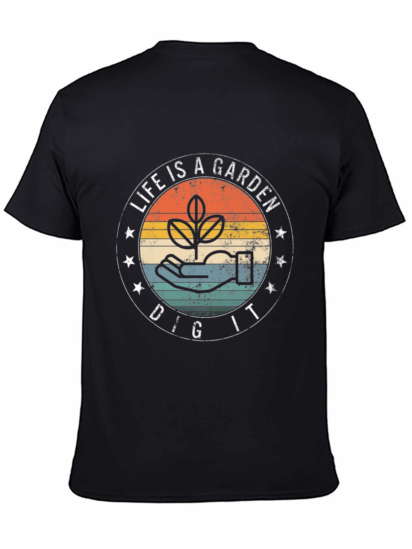 Life is a Garden Black Graphic T-Shirt
