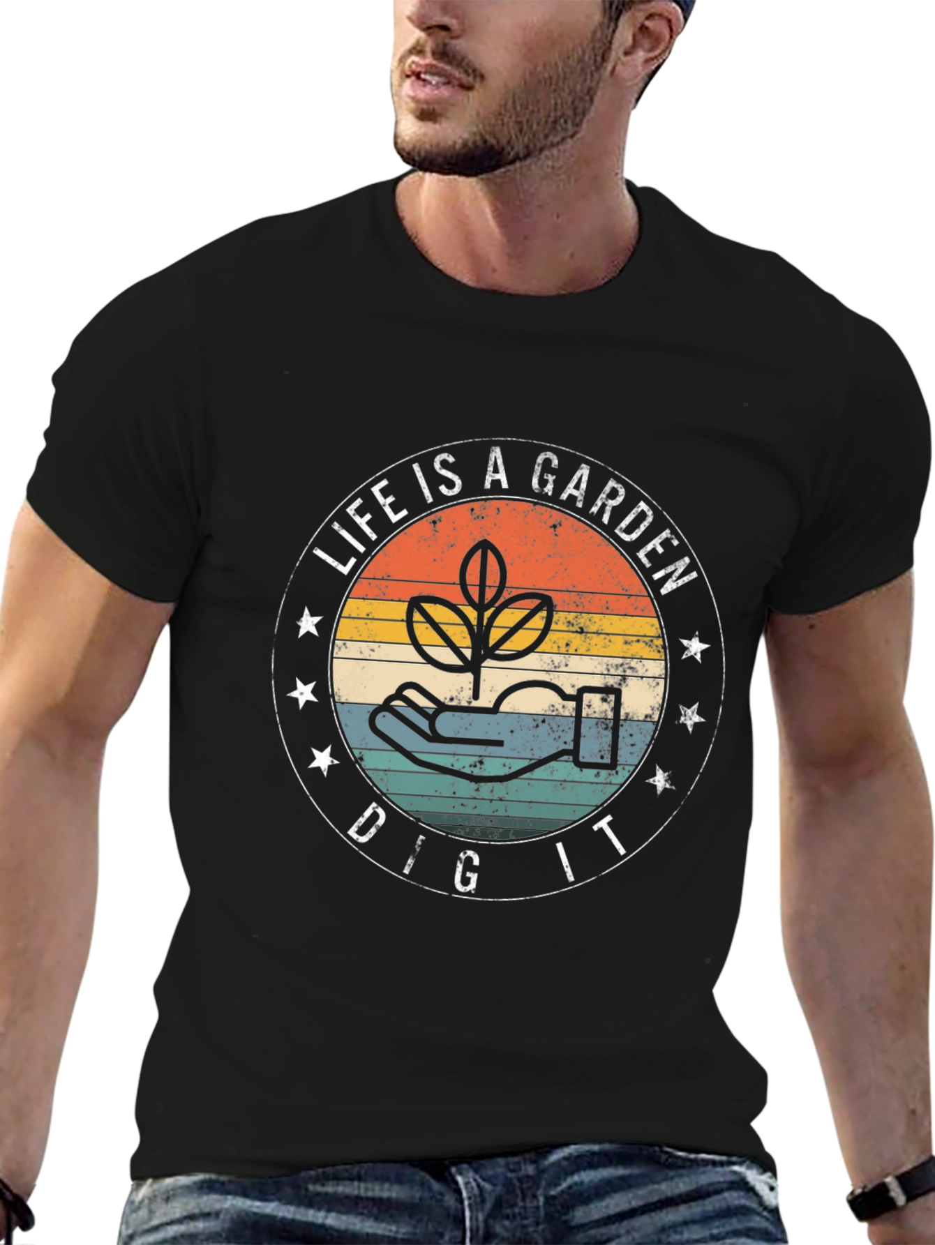 Life is a Garden Black Graphic T-Shirt