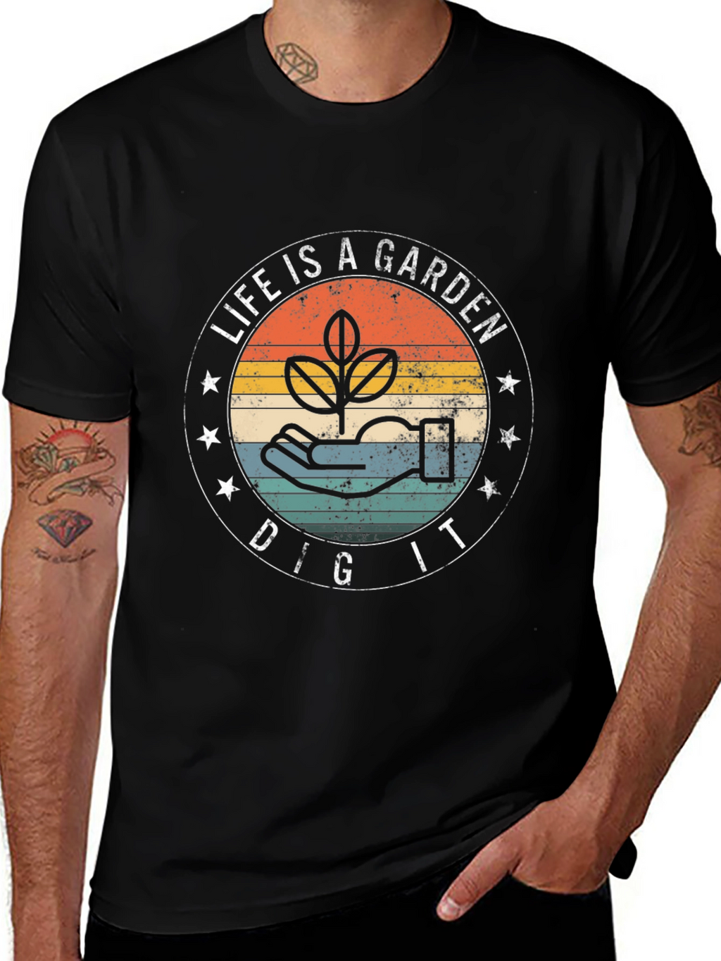 Life is a Garden Black Graphic T-Shirt