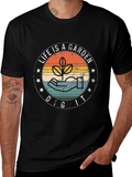 Life is a Garden Black Graphic T-Shirt