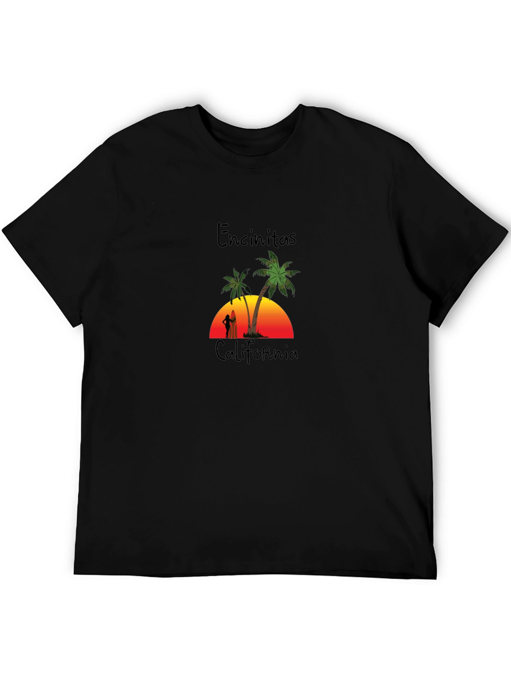 Encinitas California Palm Tree Graphic T-Shirt