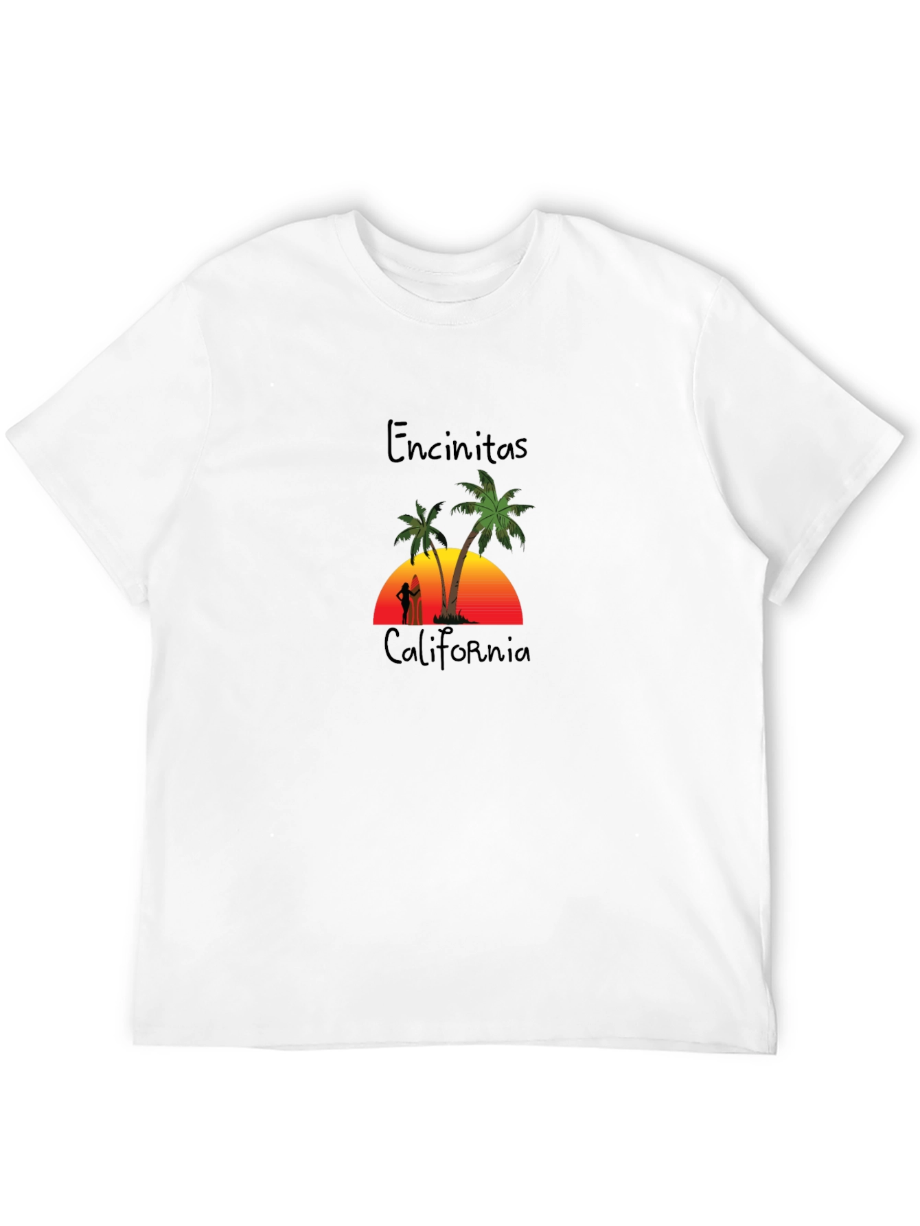 Encinitas California Palm Tree Graphic T-Shirt