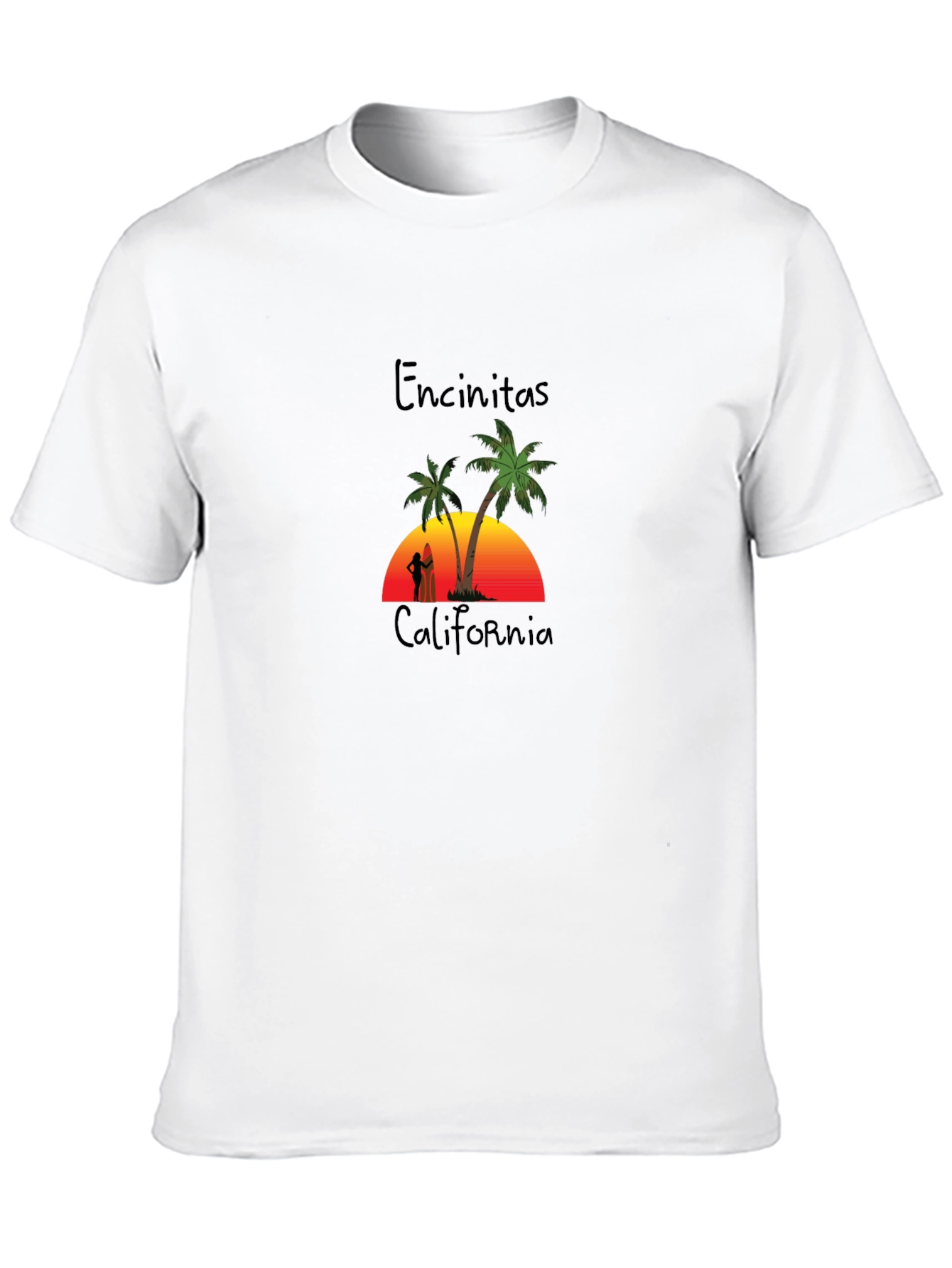 Encinitas California Palm Tree Graphic T-Shirt