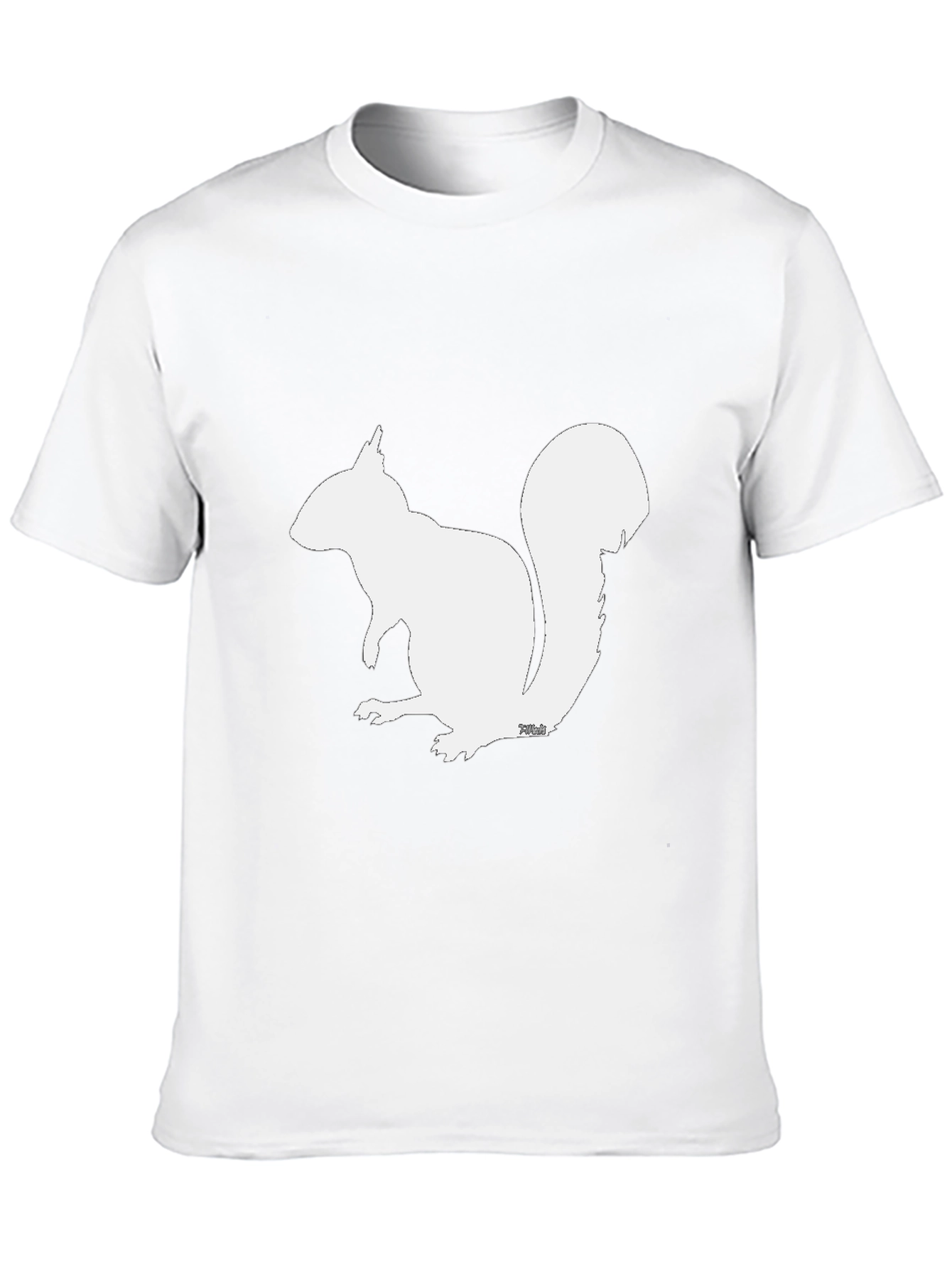Squirrel Silhouette Graphic T-Shirt - Black
